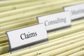 Hanging file Claims Royalty Free Stock Photo