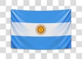 Hanging flag of Argentine. Argentine Republic. National flag concept. Royalty Free Stock Photo