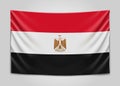 Hanging flag of Egypt. Arab Republic of Egypt. National flag concept.