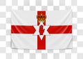 Hanging flag of Northern Ireland. Northern Ireland. National flag concept.