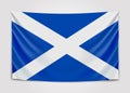 Hanging flag of Scotland. Scotland. National flag concept