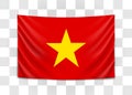 Hanging flag of Vietnam. Socialist Republic of Vietnam. National flag concept.