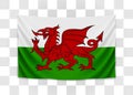 Hanging flag of Wales. Wales. National flag concept.