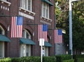 Hanging flags in a row