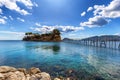 Hanging footbridge in Laganas to Cameo island, Zante, Greece