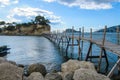 Hanging footbridge in Laganas to Cameo island, Zante, Greece