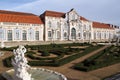 Hanging Gardens of the Palace of Queluz, Ballroom wing in the background, near Lisbon, Portugal Royalty Free Stock Photo