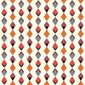 Hanging garland background. Crystal pendant motif. Ethnic and tribal seamless pattern with lozenges and diamonds.