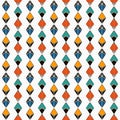 Hanging garland background. Crystal pendant motif. Ethnic and tribal seamless pattern with lozenges and diamonds.