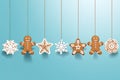 hanging gingerman bread christmas decoration AI generated