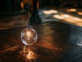 Hanging glass orb with warm lighting Royalty Free Stock Photo