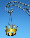 Hanging golden crown Royalty Free Stock Photo