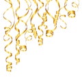 Hanging Golden Streamers Corner Different Curls