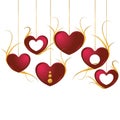 Hanging hearts background