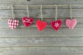Hanging hearts christmas decorations