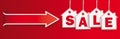 Hanging House Price Stickers Sale Red Header Convert Arrow