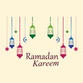 Hanging Islamic Lantern Decorative Ramadan Kareem Background