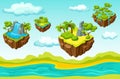 Hanging Islands Game Level Isometric Template