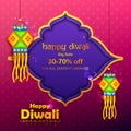 Hanging kandil lamp and diya for Diwali decoration Sale promotion advertisement