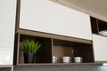 Hanging kitchen cabinets with hidden handles