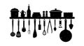 Hanging kitchen utensil vector illustration | rough sketch texture Royalty Free Stock Photo