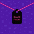 Hanging label with black friday text Royalty Free Stock Photo