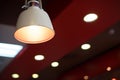 Hanging lamp interior in restaurant