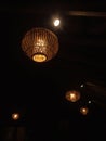 Hanging lamp at the night In the Caffe