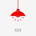 Hanging lamp vector icon