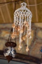 Hanging lantern made of seashells Royalty Free Stock Photo