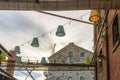 Hanging lanterns at the Distillery District (former Gooderham and Worts Distillery) Royalty Free Stock Photo