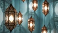 Hanging Lanterns with Intricate Designs Royalty Free Stock Photo