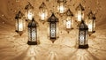 Hanging Lanterns with Star Shadows Royalty Free Stock Photo