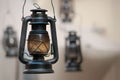 Hanging lanterns in the street restaurant