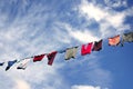 Hanging laundry against beautiful sky Royalty Free Stock Photo