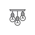 Hanging light bulbs outline icon Royalty Free Stock Photo