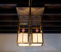 Pendant light at The Hill House, Scotland UK, designed in British Art Nouveau Modern Style by Charles Rennie Mackintosh. Royalty Free Stock Photo