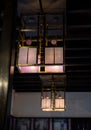 Pendant lights at The Hill House, Scotland UK, designed in British Art Nouveau Modern Style by Charles Rennie Mackintosh.