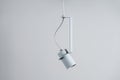 Hanging metal gray lamp