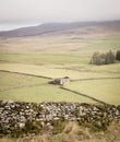 Hanging Mist In The Countryside Around Malham Dale In The Yorksh Royalty Free Stock Photo