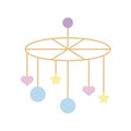 Hanging mobile baby toy flat style icon Royalty Free Stock Photo
