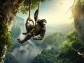 Hanging monkey Royalty Free Stock Photo