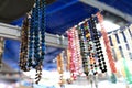 Hanging necklaces in store Royalty Free Stock Photo