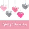 Heart ornament Valentine`s Day card Royalty Free Stock Photo