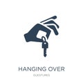 hanging over the key icon in trendy design style. hanging over the key icon isolated on white background. hanging over the key