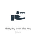 Hanging over the key icon vector. Trendy flat hanging over the key icon from gestures collection isolated on white background. Royalty Free Stock Photo