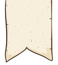Hanging pennant made of aged parchment paper in cartoon style, Vector illustration