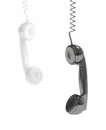 Hanging phone handsets, 3D rendering Royalty Free Stock Photo