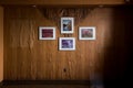 Hanging Pictures on Wood Paneled Wall - Veterans Affairs Medical Center - Pittsburgh, Pennsylvania Royalty Free Stock Photo