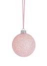 Hanging Pink Christmas Ornament Isolated on White Background Royalty Free Stock Photo